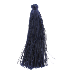 Pompon in silk imitation 63-66 mm Marine x1