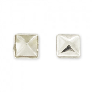 Square studs 6mm Silver tone x50