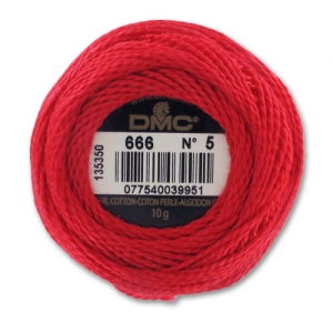 DMC cotton pearl  n°5 Red (666) x45m