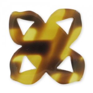 Spacer Flower 37 mm imitation horn braun x1