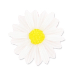 Resin cabochon daisy 24 mm white