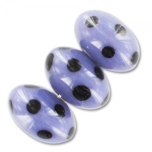 Flat round 17mm Opaque Purple/Black x1