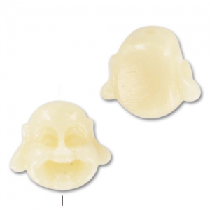 Buddha's head 12mm Ivory imitation x1