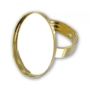 Ring for flat cabochons 25x18mm fine Gold plated x1