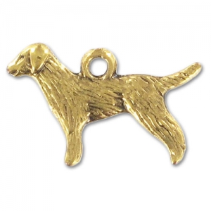 Dog charm 15mm Old gold tone x1