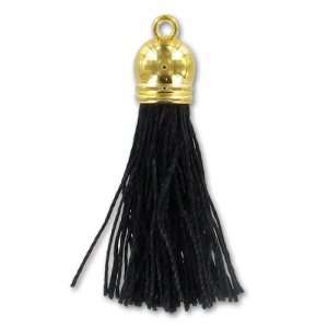 Polyester tassel 4 cm black  x1