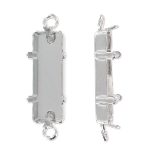 Setting separator PureCrystal 4547 21x7 mm Rhodium tone 2 loops