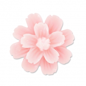 Resin cabochon flower 21mm light pink
