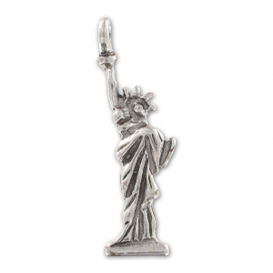 statue charm 27mm Old Silver tone x1