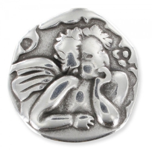 Irregular slider angel 24mm Antique Silver Plating x1