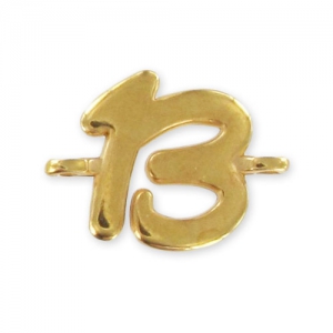 spacer Number 13 15x21 mm fine Gold plated tone x1
