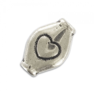 Flat olives 11x7mm Old silver tone x5