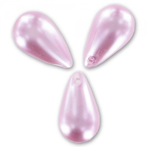 Pearly drops 9x16mm pink x10