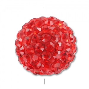 Plasticine round bead rhinestones 10mm Light Siam x1