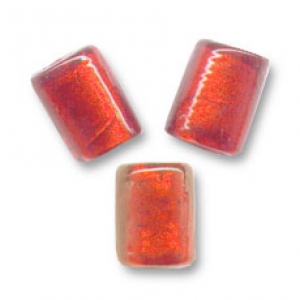 Silver foil cylinders 10x8mm Red Orangé x4