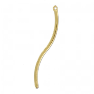 Pendant tube twisté 51 mm fine Gold plated x1