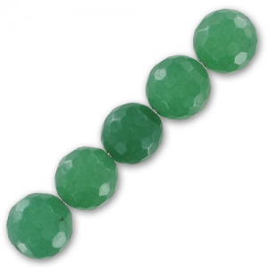 Beads Faceted round beads 10 mm Green Aventurine x5