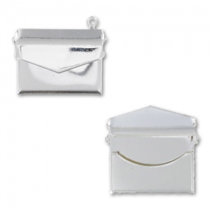 Enveloppe pendant 18x21,5 mm silver tone x1