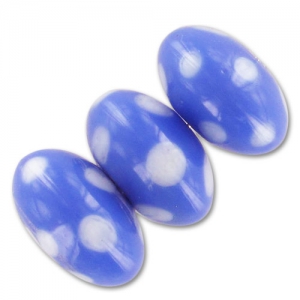 Flat round 17mm Opaque Blue/White x1