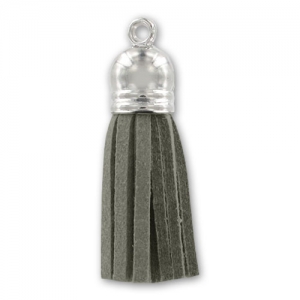 Ultra Suede Pompom 36mm Grey x1