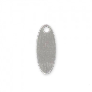 Silver charm Navette 12mm to engrave x1