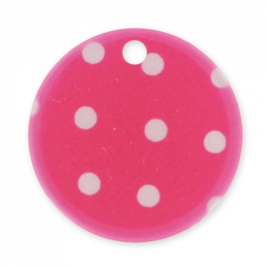 Printed Sequin 20mm Polka-dot Fuchsia x1