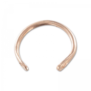Brass ring with relief 2 holes 20 mm gold tone rose x1