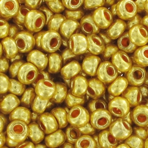 Preciosa Seed Beads 11/0 2 mm - Terra Metallic - Gold x 20 g
