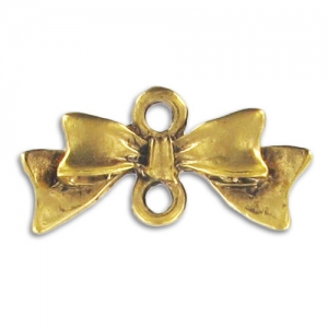 Bowtie spacer 10x20mm Old gold tone x4