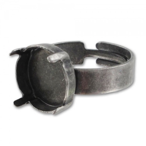 Ring base with 1122 14mm setting Old Silver tone x1