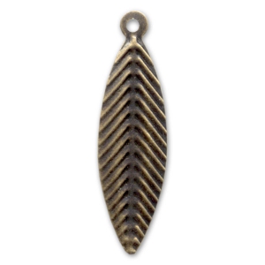 Leaves charms 25mm Bronze tone x10