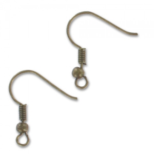 Ball Earwires 18mm bronze tone x6