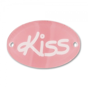 oval spacer Kiss 2 holes 35x22 mm Pinkx1