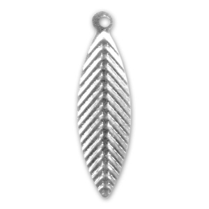 Leaves charms 25mm Silver tone x10