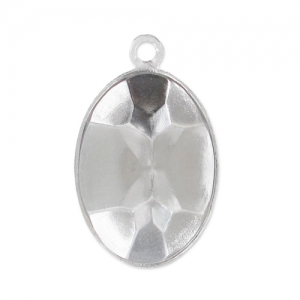 Stick-on setting PureCrystal 4120 14x10mm rhodium tone 1 loop