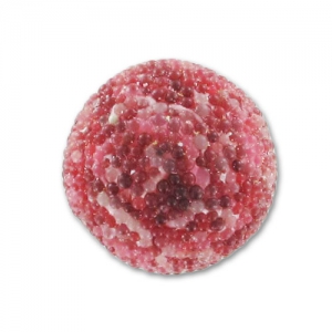 Round bead with beads inclusions 14mm dark pink x1