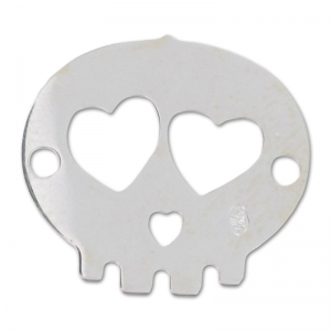 Silver skull spacer 2 holes 15 mm Silver