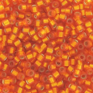 Miyuki Delica 11/0 DB0681 - Dyed Semi Matte Silver Lined Orange