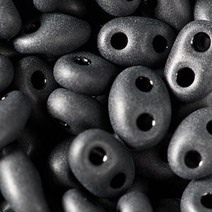 Twin beads 2.5x5mm Jet Mat x20g