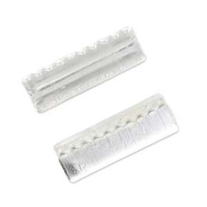 Crimp-end for ribbon without loop 10mm Silver tone x10