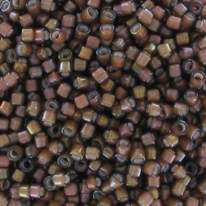 Miyuki Delica 11/0 DB1790 - Sable Brown AB Lined White