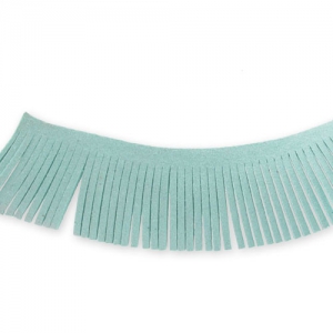 Ultra Suede Ribbon fringes  28mm Teal x1,6m