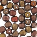 Fire Polished faceted round beads 4mm Metallic Mix x50