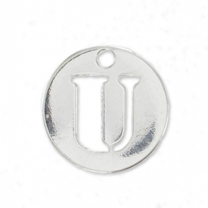 U letter Sterling silver charm 8.5mm x1