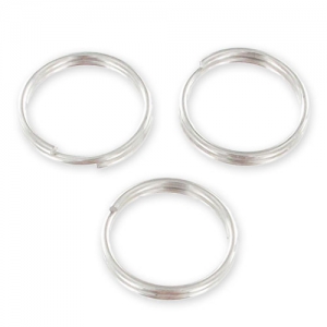 Double jumprings 10x0.7mm Silver tone x25