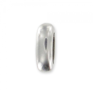 Slip bead for lace 5 mm Silver tone x1