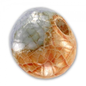 Ceramics bead 15mm Iridescent Celestial Orange x1