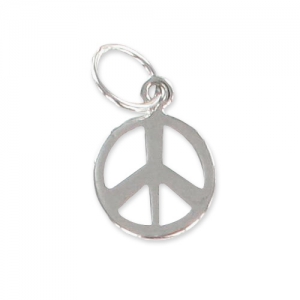 Peace charm 11mm Rhodium tone x1