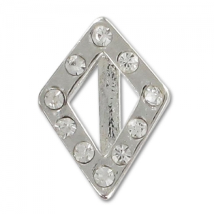 Skull Slider bead for 10mm Rhodium tone x1