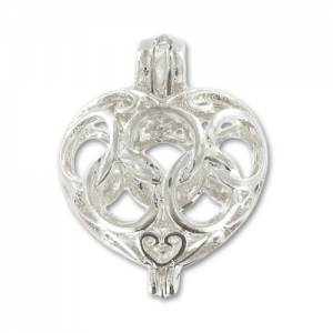 Heart charm 19mm Silver tone x1